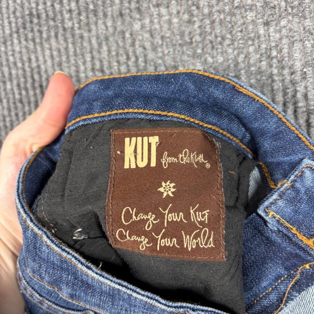 KUT from the Kloth Jeans Womens Size 6 Blue Denim Raw Hem Cuffed Crop Indigo‎ - Picture 5 of 9